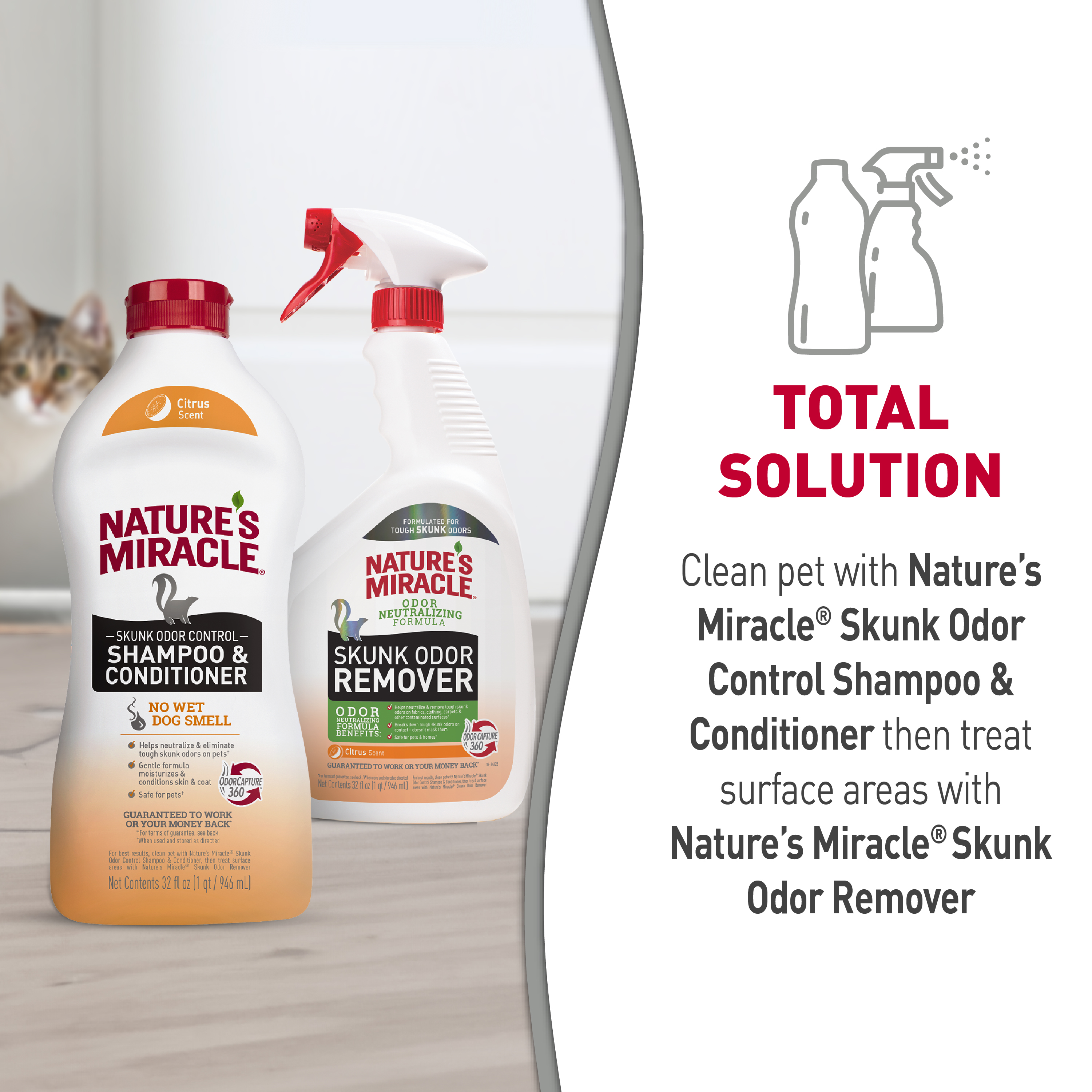 Nature's skunk deals odor remover